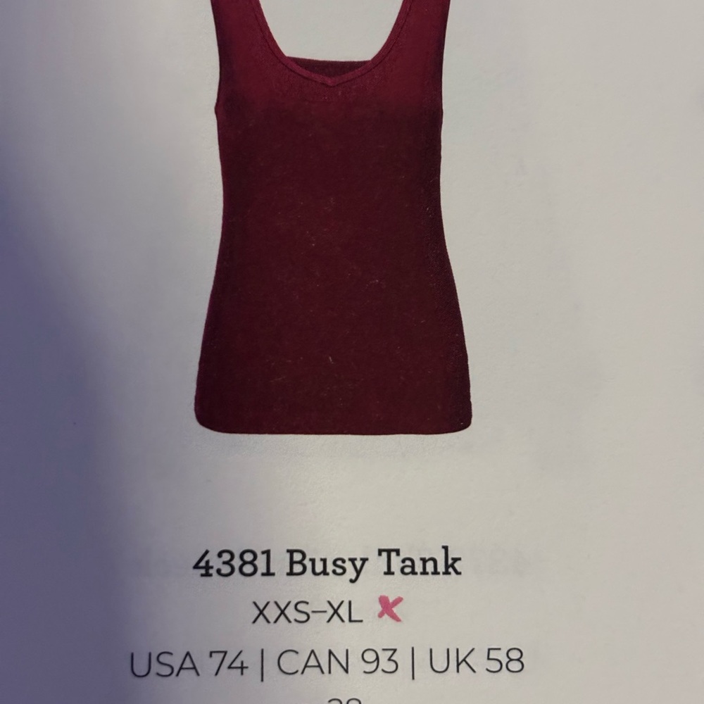 CAbi Busy Tank 4381 Deep Red Tank Top Size Medium NWT